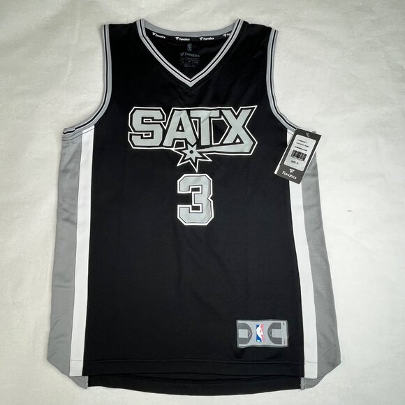 San Antonio Spurs Fanatics Mens Johnson #3 Basketball Jersey Black Gray Small - Picture 1 of 5